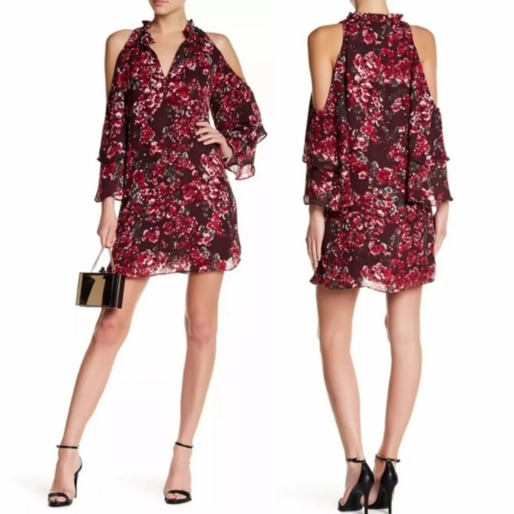 PARKER Rosy Bluebonnet Cold Shoulder Dress